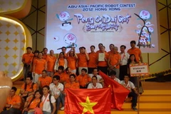 Đội tuyển Robocon Việt Nam. (Ảnh: Hà Ngọc/Vietnam+)