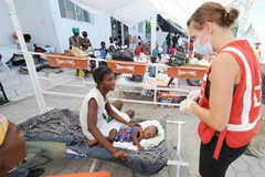 Một khu điều trị cho những người bị nhiễm dịch tả ở thủ đô Port-au-Prince của Haiti. (Nguồn: AFP/TTXVN)