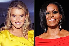 Đệ nhất phu nhân Mỹ Michelle Obama và nữ ca sỹ Jessica Simpson. (Nguồn: Internet)