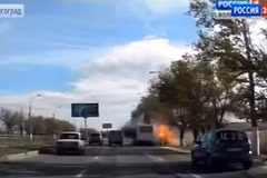 Vụ đánh bom liều chết trên xe buýt ở Volgograd. (Nguồn: RIA Novosti)