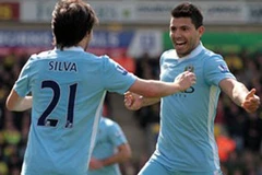 Aguero lập công lớn trong chiến thắng của Man City. (Nguồn: Getty)