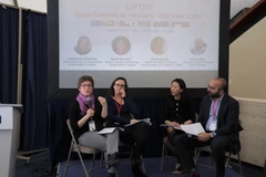 Phần trình bày của các đại biểu khách mời tại Hội thảo. (Ảnh: Vũ Quang Thịnh/TTXVN)