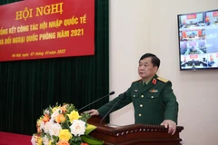 Thượng tướng Hoàng Xuân Chiến phát biểu tại Hội nghị. (Ảnh: Hồng Pha/TTXVN phát)