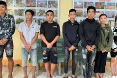 Các đối tượng tại cơ quan công an. (Nguồn: Nhân Dân)