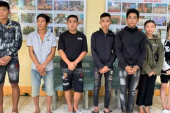 Các đối tượng tại cơ quan công an. (Nguồn: Nhân Dân)