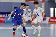Một trận đấu tại Giải futsal HDBank vô địch Quốc gia năm 2021. (Nguồn: TTXVN)