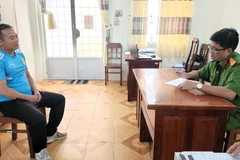 Phạm Thế Giáp tại cơ quan công an. (Nguồn: VNN)