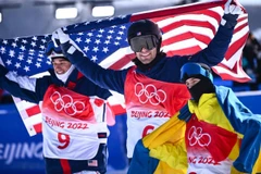 Từ trái qua: vận động viên Nick Goepper, Alex Hall và Jesper Tjader. (Nguồn: AFP)