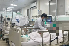 Các bác sỹ Bệnh viện Nhân dân Gia Định cấp cứu cho các trường hợp ngộ độc rượu. (Ảnh: TTXVN phát)