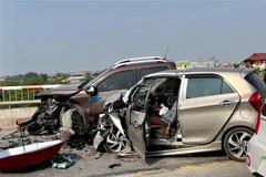 Hiện trường vụ tai nạn. (Ảnh: Văn Đạt/TTXVN)