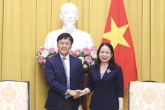 Phó Chủ tịch nước Võ Thị Ánh Xuân tiếp Chủ tịch Tập đoàn Bảo hiểm nhân thọ AIA Lee Yuan Siong. (Ảnh: Lâm Khánh/TTXVN)