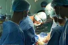 Các bác sỹ thực hiện một ca phẫu thuật tim. (Nguồn: TTXVN)