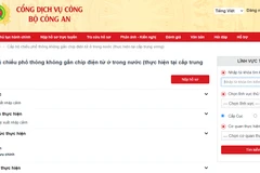 Cổng dịch vụ công Bộ Công an. 