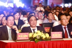 Ông Võ Văn Thưởng - Ủy viên Bộ Chính trị, Thường trực Ban Bí thư dự buổi lễ. (Ảnh: Trung Kiên/TTXVN)