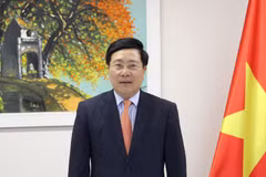 Ủy viên Bộ Chính trị, Phó Thủ tướng Phạm Bình Minh có bài phát biểu quan trọng tại Hội nghị quốc tế lần thứ 27 về Tương lai châu Á. (Nguồn: TTXVN)