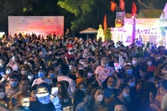 Rất đông du khách về dự lễ hội. (Ảnh: Nguyễn Nam/TTXVN)