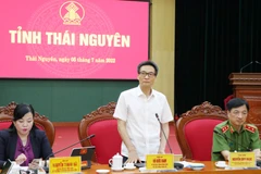 Phó Thủ tướng Chính phủ Vũ Đức Đam phát biểu trong buổi làm việc với tỉnh Thái Nguyên. (Ảnh: Hoàng Nguyên/TTXVN)