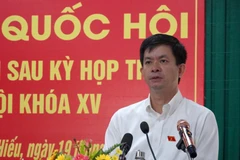 Ủy viên Trung ương Đảng, Bí thư Tỉnh ủy, Trưởng đoàn đại biểu Quốc hội tỉnh Quảng Trị Lê Quang Tùng. (Ảnh: Nguyên Lý/TTXVN)