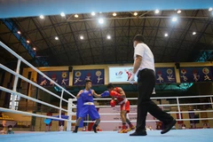 Một trận đấu của vận động viên Trần Văn Thảo. (Nguồn: TTXVN)