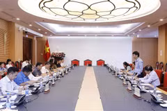 Quang cảnh cuộc làm việc. (Ảnh: An Đăng/TTXVN)