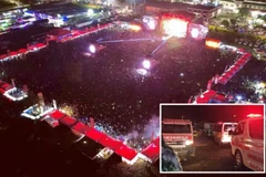 Xe cứu thương tại hiện trường vụ giẫm đạp. (Nguồn: The Sun)