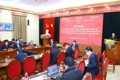 Giám đốc Học viện Chính trị quốc gia Hồ Chí Minh Nguyễn Xuân Thắng phát biểu chỉ đạo và phát động cuộc thi. (Ảnh: Văn Điệp/TTXVN)