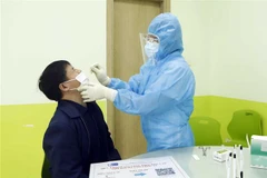 Lấy mẫu xét nghiệm COVID-19. (Nguồn: TTXVN)