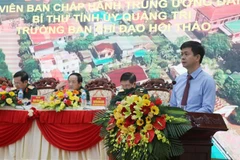 Bí thư Tỉnh ủy Quảng Trị phát biểu tại hội thảo. (Ảnh: Thanh Thủy/TTXVN)