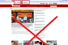 Tên miền và giao diện trang web giả mạo Báo Tiền Phong điện tử. 