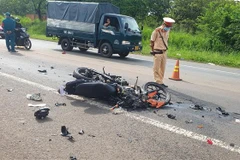 Hiện trường một vụ tai nạn giao thông. (Nguồn: TTXVN)