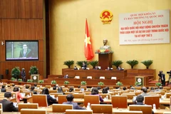 Phó Chủ tịch Thường trực Quốc hội Trần Thanh Mẫn điều hành phiên thảo luận về dự án Luật Điện ảnh (sửa đổi). (Ảnh: Doãn Tấn/TTXVN)