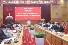 Toàn cảnh cuộc họp Ban chỉ đạo Dự án đường bộ cao tốc Đồng Đăng (Lạng Sơn)-Trà Lĩnh (Cao Bằng). (Ảnh: Chu Hiệu/TTXVN)