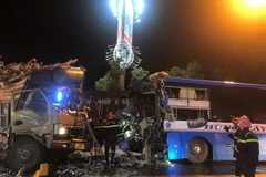 Hiện trường vụ tai nạn. (Nguồn: TTXVN phát)