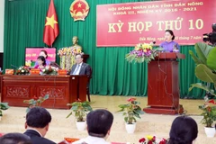 Chủ tịch Quốc hội Nguyễn Thị Kim Ngân phát biểu tại Kỳ họp. (Ảnh: Trọng Đức/TTXVN)