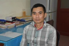 Đối tượng Phạm Văn Thiện tại cơ quan cảnh sát điều tra. (Ảnh: Công Trí/TTXVN)