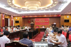 Quang cảnh Hội nghị Ban chấp hành Đảng bộ tỉnh Thái Bình Kỳ họp thứ 67. (Ảnh: Nguyễn Công Hải/TTXVN)