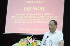 Bí thư tỉnh ủy Bắc Kạn Nguyễn Văn Du phát biểu tại hội nghị. (Ảnh: Vũ Hoàng Giang/TTXVN)
