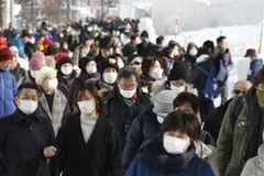 Du khách tại Lễ hội tuyết Sapporo, Nhật Bản. (Ảnh: Kyodo/TTXVN)