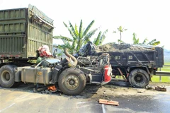 Hiện trường vụ tai nạn. (Ảnh: Xuân Tư/TTXVN)