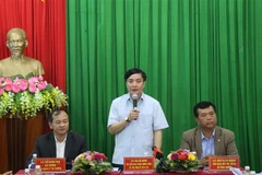 Bí thư Tỉnh ủy Đắk Lắk Bùi Văn Cường phát biểu. (Ảnh: Tuấn Anh/TTXVN)