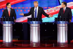 Hai ứng cử viên Ted Cruz (phải) và Marco Rubio (trái) từng hợp lực công kích Donald Trump trong đợt tranh luận trước. (Nguồn: Getty)