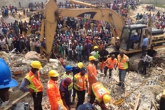 Hiện trường vụ sập nhà. (Nguồn: thenewsnigeria.com.ng)