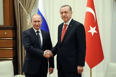 Tổng thống Thổ Nhĩ Kỳ Recep Tayyip Erdogan (phải) và người đồng cấp Nga Vladimir Putin. (Nguồn: sputniknews.com)