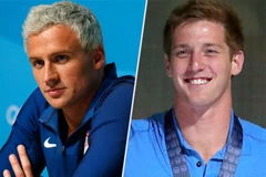Kình ngư James Feigen (phải) và người đồng đội Ryan Lochte. (Nguồn: Getty)