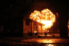 Hiện trường vụ cháy. (Ảnh: Dương Chí Tưởng/TTXVN)