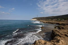 Vùng biển ở phía bắc Rosh Hanikra (Israel) trên Địa Trung Hải, gần hải giới với Liban, ngày 7/10/2022. (Ảnh: THX/ TTXVN)