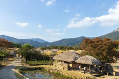 Làng dân gian Naganeupseong ở xã Nagan, huyện Suncheon, tỉnh Nam Jeolla (Hàn Quốc) là “Pháo đài” duy nhất của Triều đại Joseon còn sót lại. (Ảnh: Anh Nguyên/TTXVN)