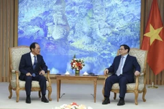 Thủ tướng Phạm Minh Chính tiếp Đại sứ Hàn Quốc tại Việt Nam Park Noh-wan. (Ảnh: Dương Giang/TTXVN)
