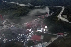 Toàn cảnh khu mỏ sau vụ nổ gây sập hầm lò ở thị trấn Amasra thuộc tỉnh Bartin, miền Bắc Thổ Nhĩ Kỳ ngày 15/10/2022. (Ảnh: THX/TTXVN)