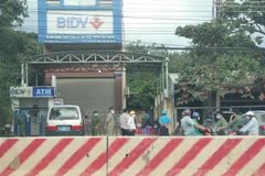 Phòng giao dịch của ngân hàng BIDV, nơi xảy ra vụ cướp. (Ảnh: Văn Hướng/TTXVN)
